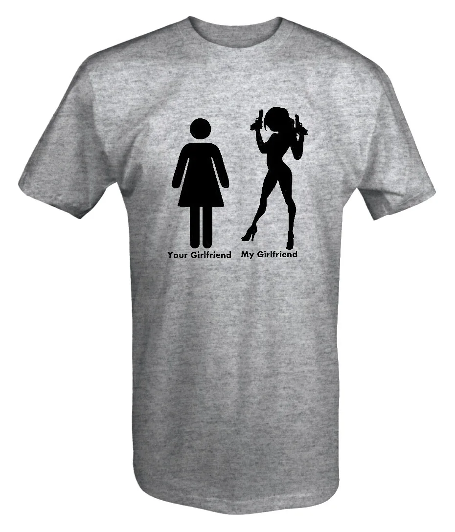 Ваша подруга моя пикантные с Пистолеты футболка Дешевые Продажа 100% хлопок|girlfriend