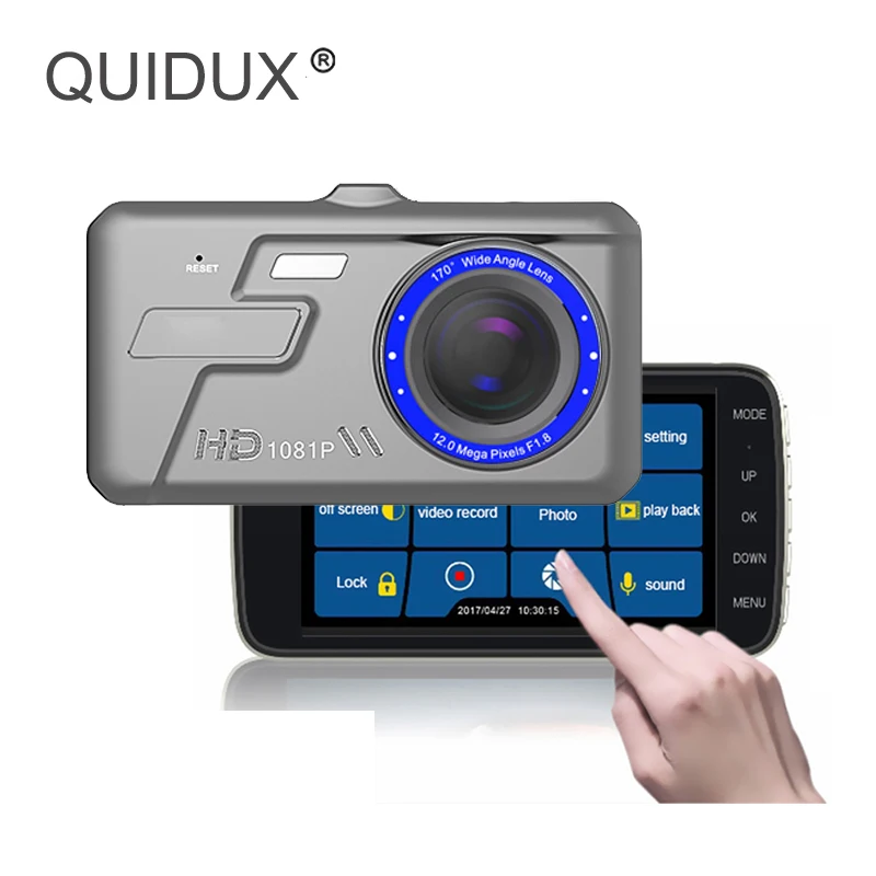 QUIDUX Автомобильный видеорегистратор 4 &quotips супер ночного видения ADAS 1296P видео