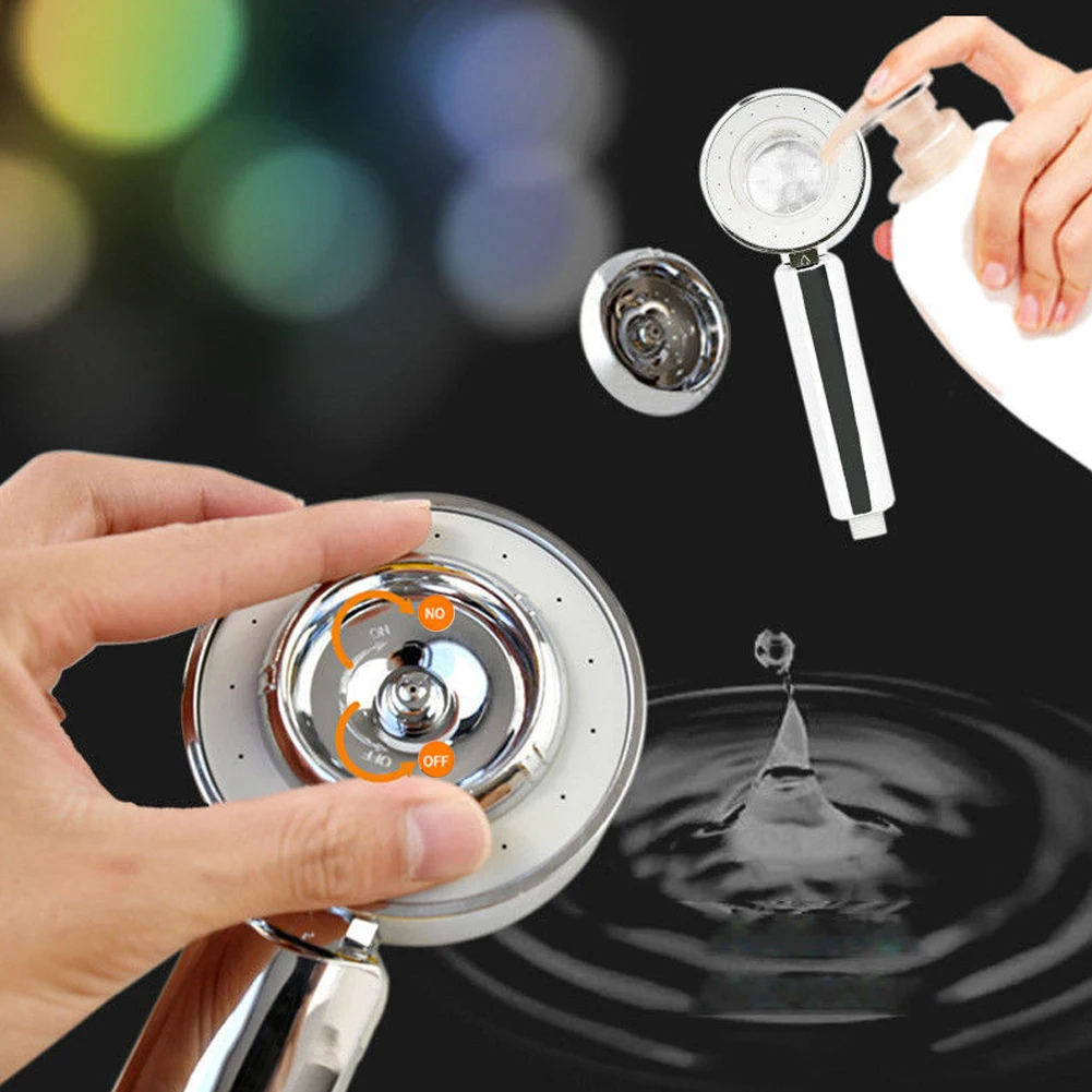 3-ступенчатый Magic SPA Насадки для душа Ванная комната экономии воды Давление энергии душ монтажными головками под& Дождь Насадки для душа из АБС-пластика