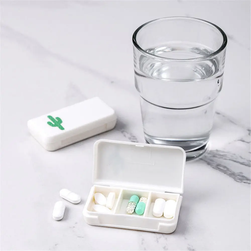 Food grade plastic Portable 3 Grids Mini Pill Case Medicine Boxes Home Travel Office Medical Drugs Tablet Empty Container | Дом и сад