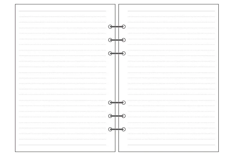Ruled Блокнот с 6 отверстиями, сменные листы, A5, A6, A7, ежедневник, спираль, внутренние страницы, аксессуары для дневника - Цвет: Ruled