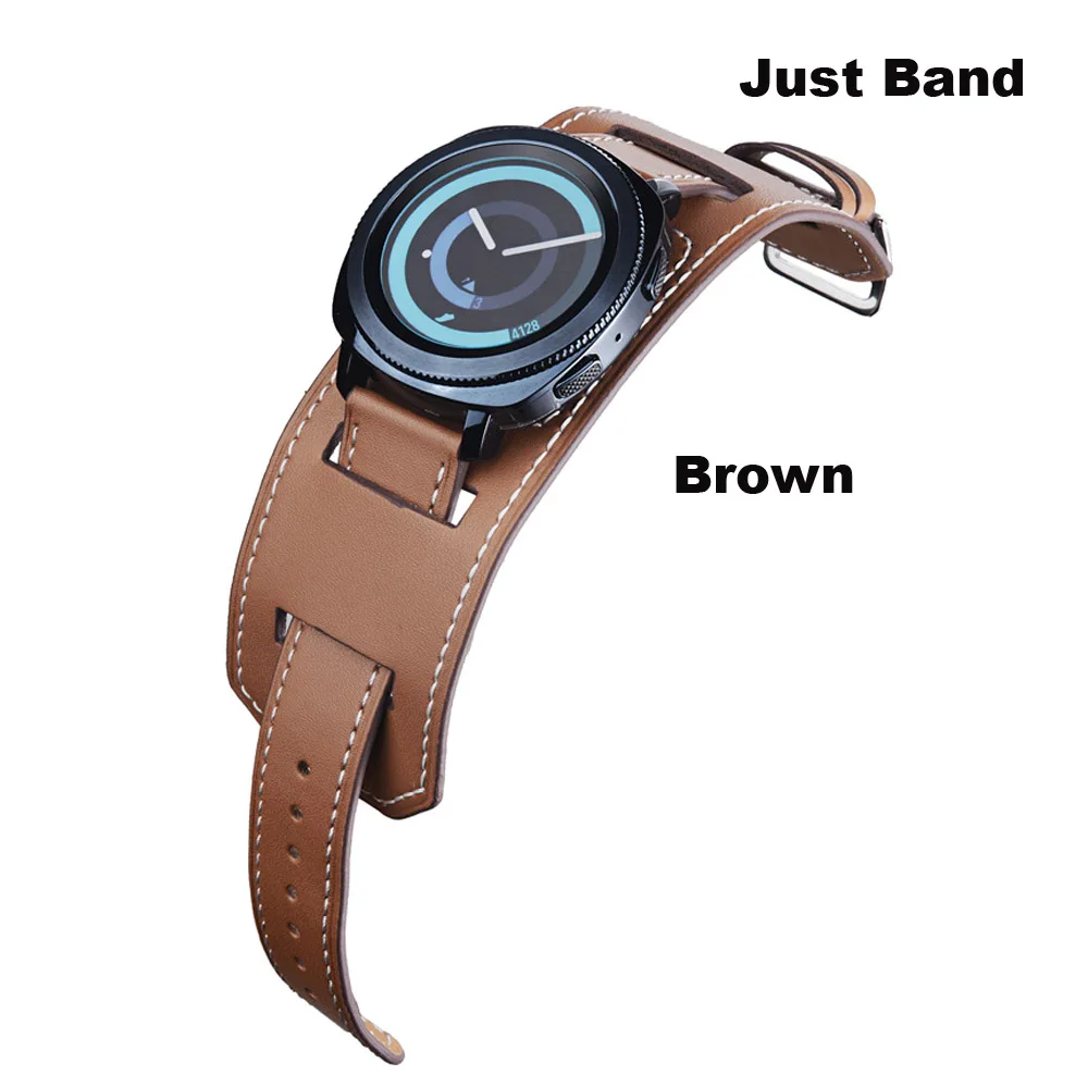 Brown 20 мм ремешок для часов Xiaomi Huami Amazfit Bip кожаный браслет для samsung Galaxy Watch активный ремешок для часов Garmin Vivoactive 3 HR - Цвет: Brown