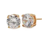 MxGxFam женские круглые сережки-Гвоздики (9 мм6 мм), сияющий кубический цирконий, 18 Ca золото, без свинца и никеля