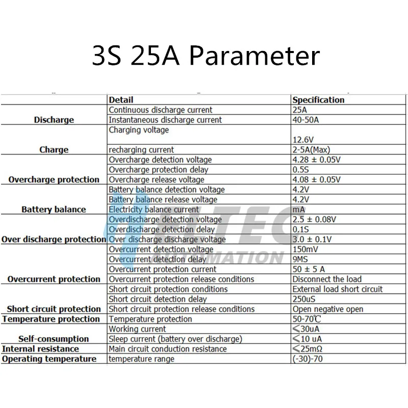 3S 25A BMS 12 В литиевая батарея Защита доска электрические инструменты опрыскиватель сбалансированная схема для Ternary/