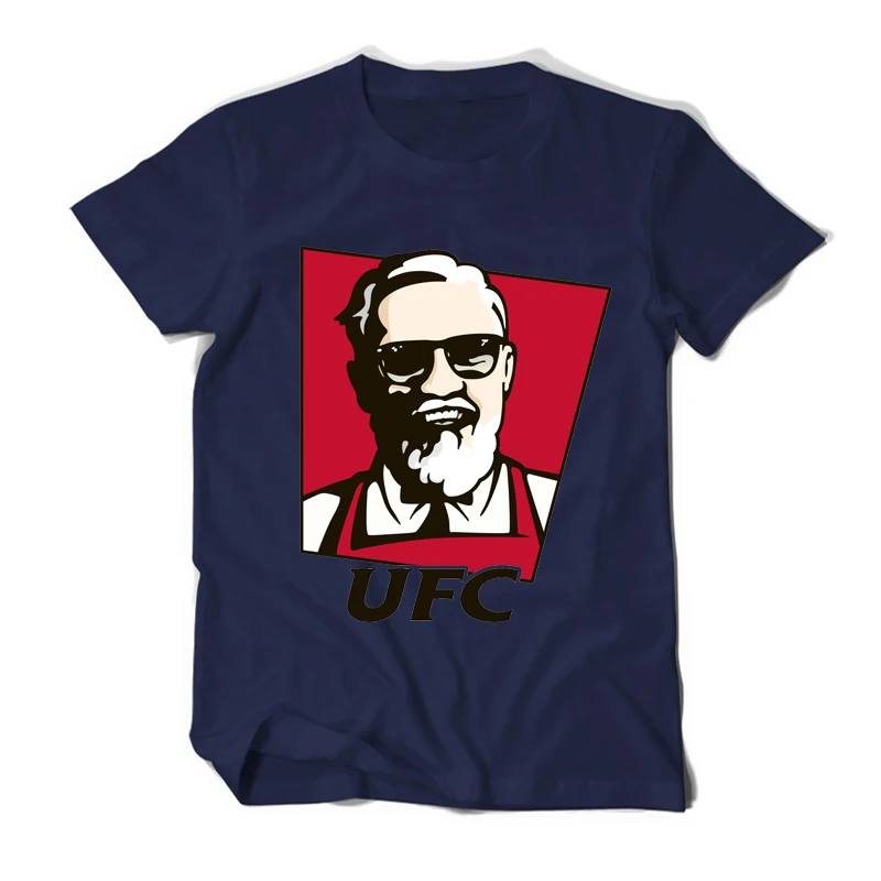 Летняя футболка Conor McGregor UFC KFC Colonel Harland Sanders с креативным дизайном, футболка с коротким рукавом, мужские хлопковые футболки, забавная футболка