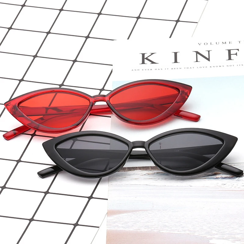 Солнцезащитные очки кошачий глаз женские винтажные зеркальные солнечные