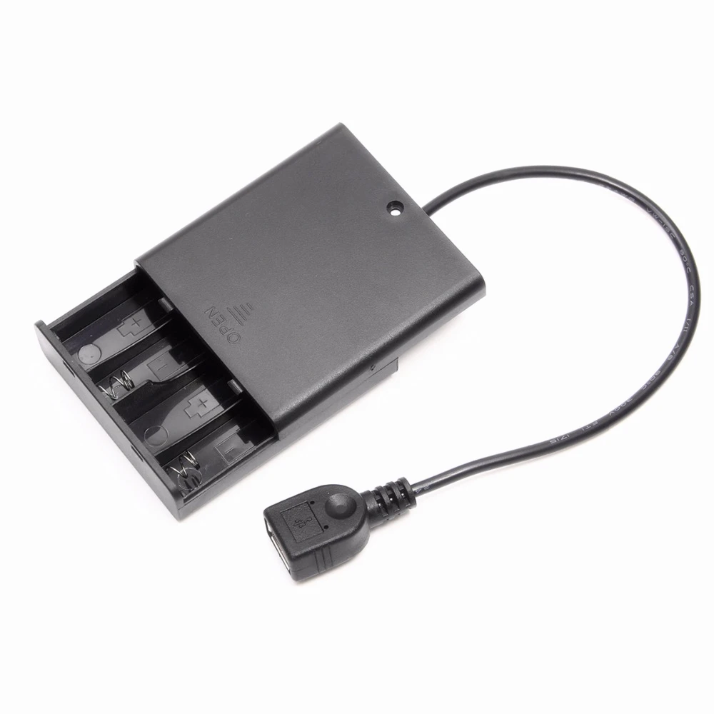 4 шт. Крышка батарейного отсека AA с переключателем и usb-разъемом для USB 5 В