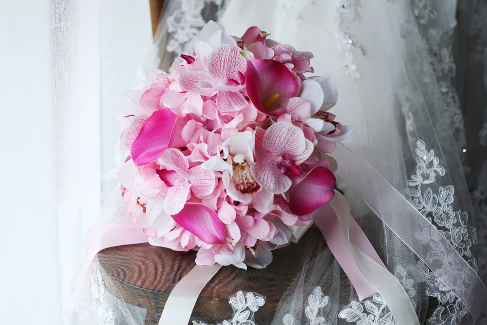 Modabelle Гортензия Фаленопсис Калла Свадебный Букет Розовый Невесты Ручной Buque Noiva