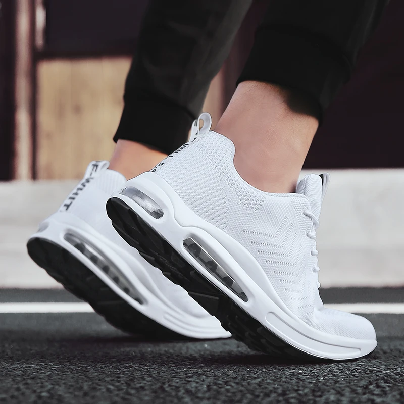 Onke мужские кроссовки для бега дышащие Flyknit Женские Кроссовки цвет черный белый