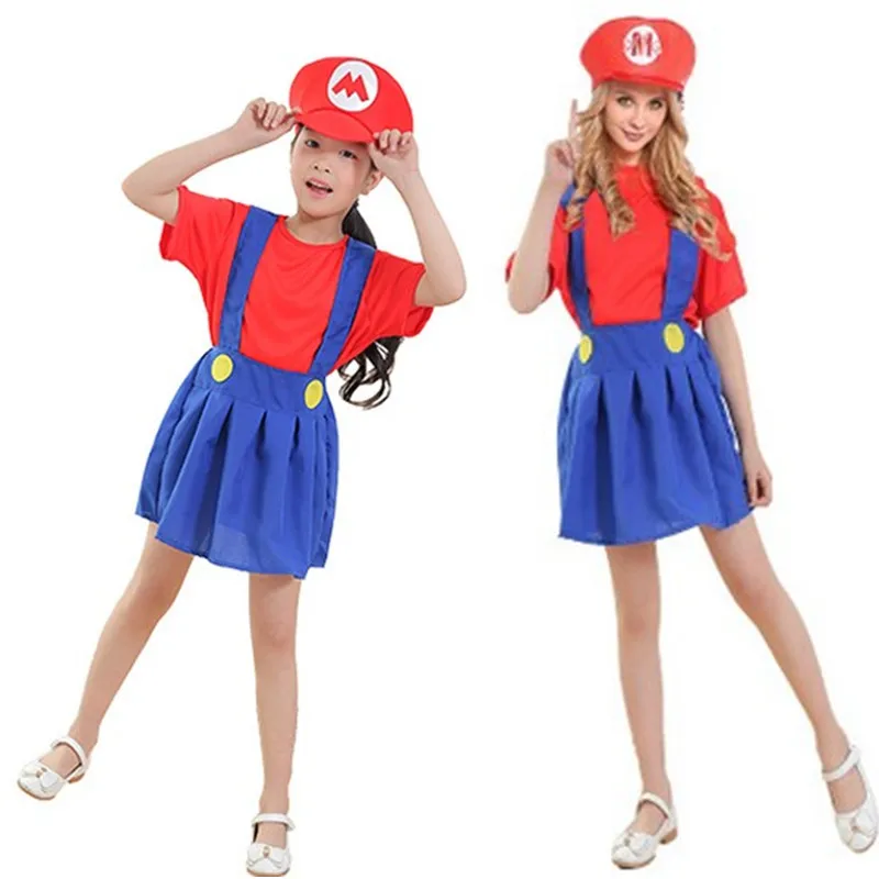 Новинка одежда для родителей косплей супер Брос Женский костюм Хэллоуина