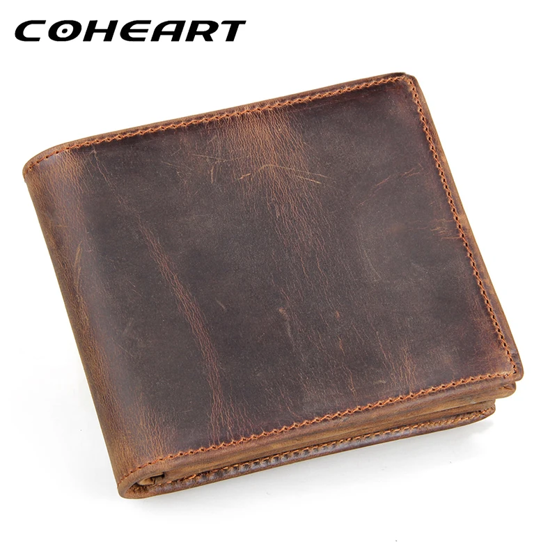 COHEART бумажник из 100% натуральной кожи мужские кошельки бумажники воловьей
