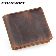 COHEART бумажник из 100% натуральной кожи мужские кошельки бумажники