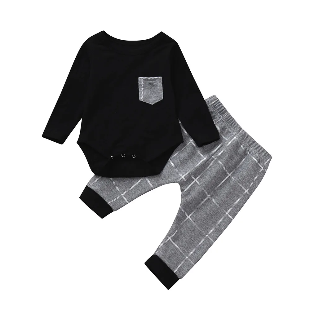 Winter Clothes Set for Baby 2PCs Plaid Print Tops+Pants Boy Girls Clothing Brand Infant Roupa Infantil |