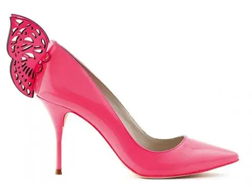 Туфли лодочки женские из лакированной кожи заостренный носок вырез на спине