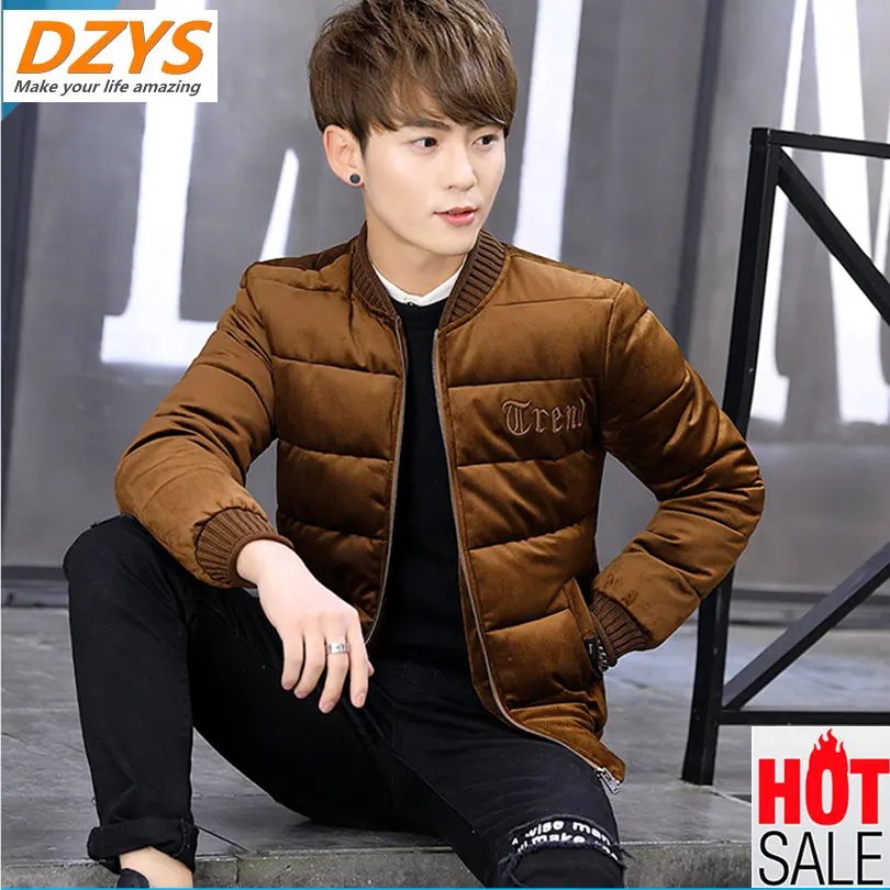 

2018 Gold Velvet coat Men's jacket winter 2018 new personality down cotton dress Young DZYS-CX version handsome jacket