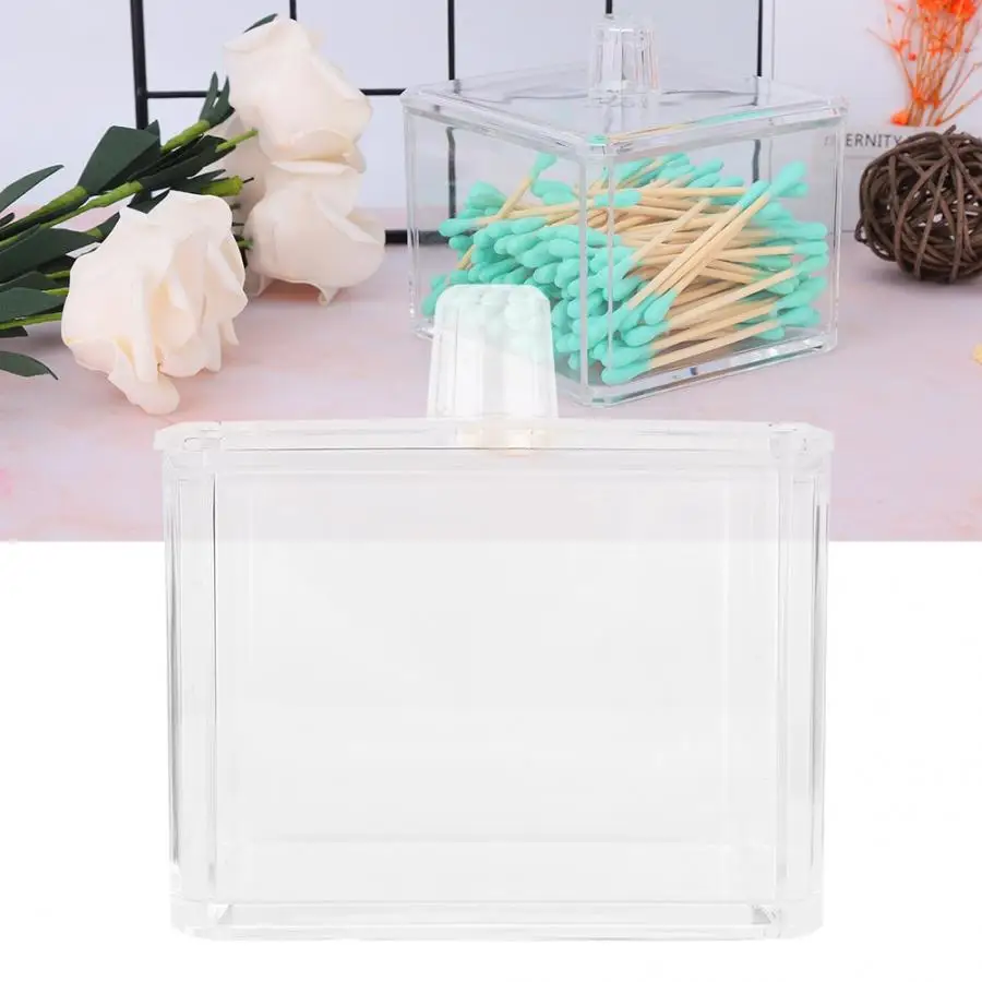 Acrylic Transparent Cotton Swab Storage Case Holder Container Organizer Makeup Brushes 4 | Красота и здоровье
