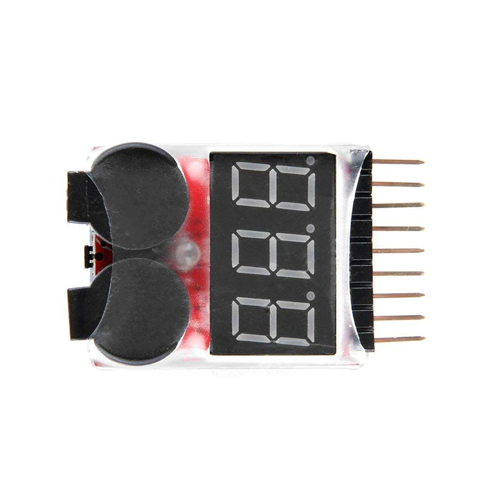 1-8S Lipo/Li-ion/Fe Battery Voltage 2IN1 Tester Low Buzzer Alarm | Инструменты