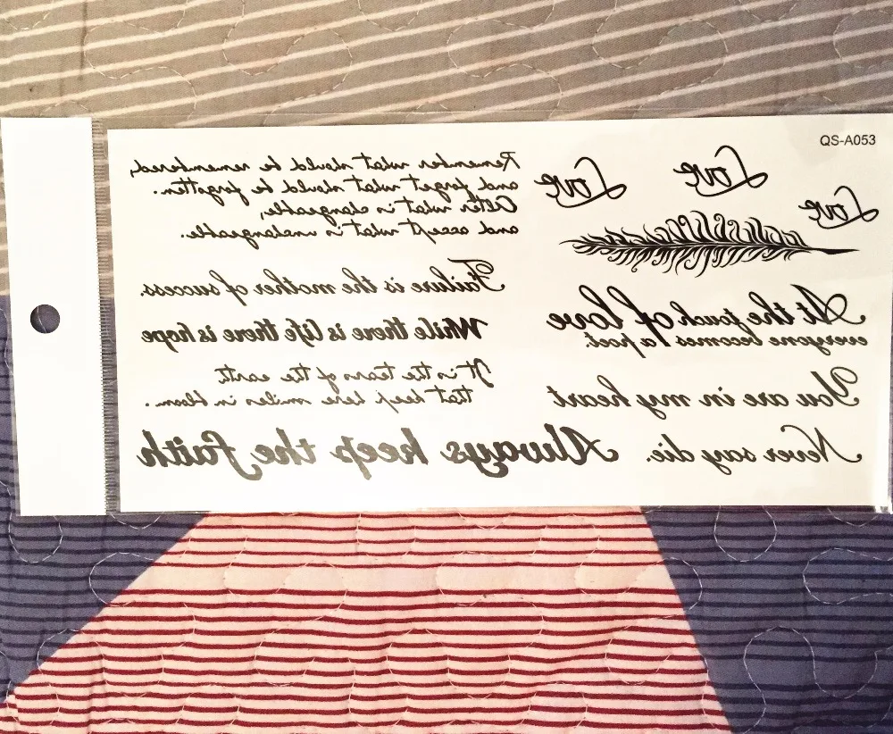 2 шт водостойкая временная татуировка крутой дизайн Слова стикер татуировки для