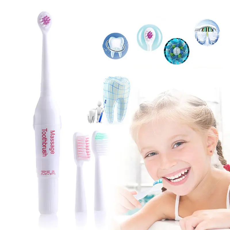 

Pasa New Electric Vibrate Massage Massager Toothbrush with 3 Brush Heads Wholesale Free shipping silicone toothbrush