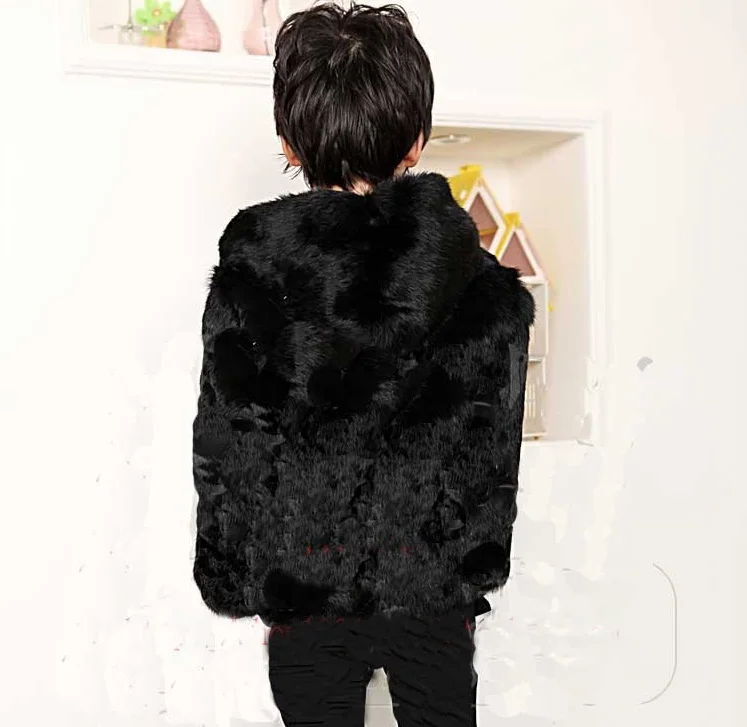 Новинка Модное детское пальто с мехом зимнее капюшоном искусственным норки