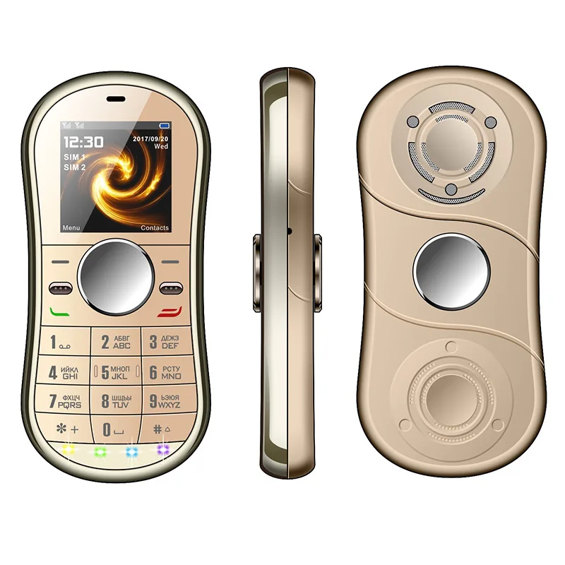 Новый S08 fidget spinner Мобильный телефон 1 3 дюймов две sim-карты GPRS Bluetooth FM радио Ручной