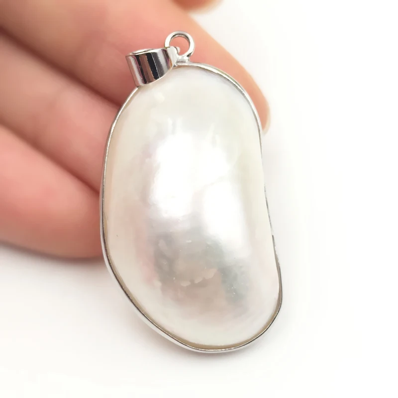 

Natural Mother Shell of Pearl Pendant for DIY Necklace Jewelry Making Pendants 22x41mm Abalone Shells Accessories Findings A129