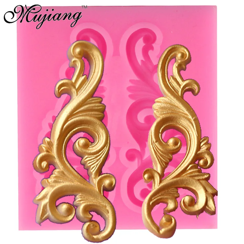 

Mujiang European Fondant Retro Relief Silicone Lace Mold Gumpaste Chocolate Clay Candy Molds Cake Border Decorating Tools XL279