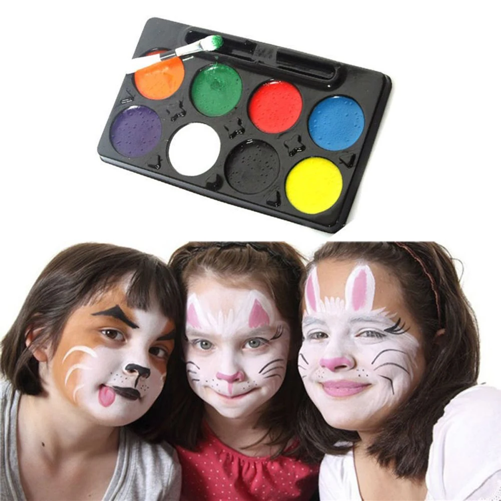 8 цветов DIY клоун для косплея Paint ing палитра макияжа лица тела Хэллоуина|Украшения