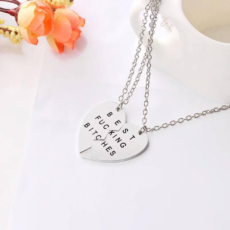 10 компл./лот Бос ожерелье два шить любовь кулон лучший суки girlfriendsnecklace | Украшения