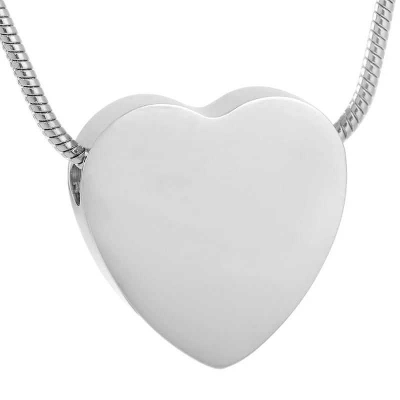 

JJ8384 20mm Mini Blank Heart Memorial Urn Necklace,Stainless Steel Ashes Holder Keepsake Cremation Pendant - Engravable