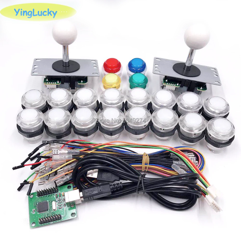 Yinglucky Аркады набор 5Pin джойстик sanwa 24 мм 30 5v Arcade светодиодный iluminado botones xin mo cero retraso usb
