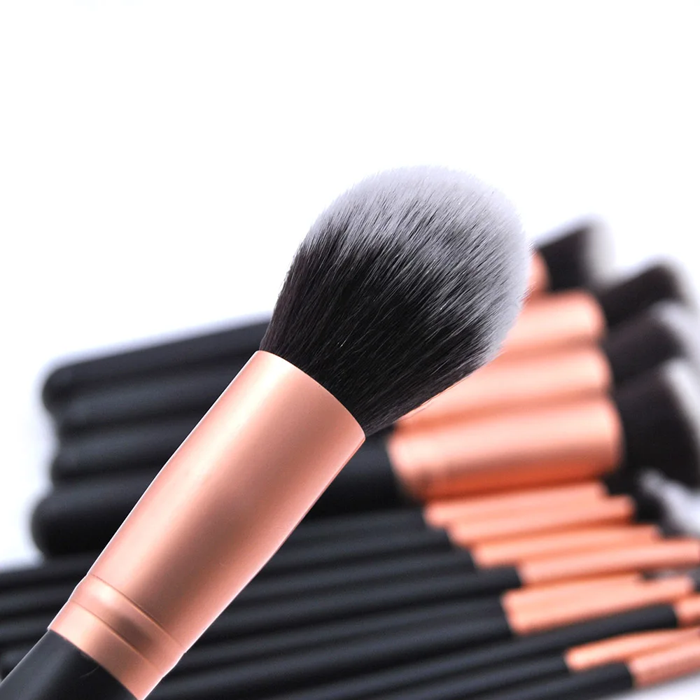 14 шт. розово-Золотые кисти для макияжа основы пудры губ бровей с серебряными