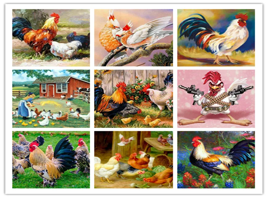 

Square full 5d diy diamond painting chicken picture for decorative painting 3d diamond embroidery animal rhinestone mosaic craft