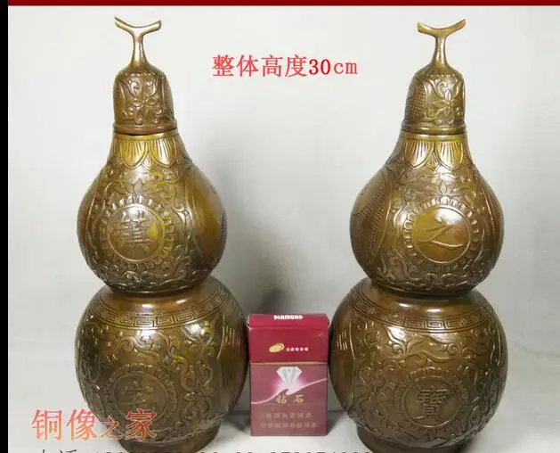 Чистая медь Античная Бронза Медь тыквы дом злых духов ремесла домашнего декора |