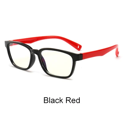 Black Red Ralferty, Детские квадратные очки, анти-синие блокирующие компьютерные очки, оправа для детей, для мальчиков и девочек, TR90, гибкие оправы для очков A008 - Цвет оправы: Black Red
