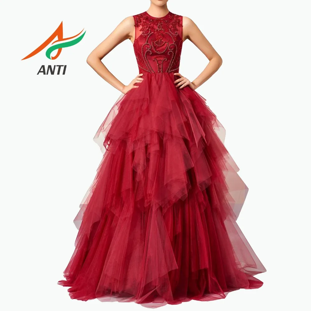 Лидер продаж бордовые платья Quinceanera вечерние бальные из тюля с кристаллами и