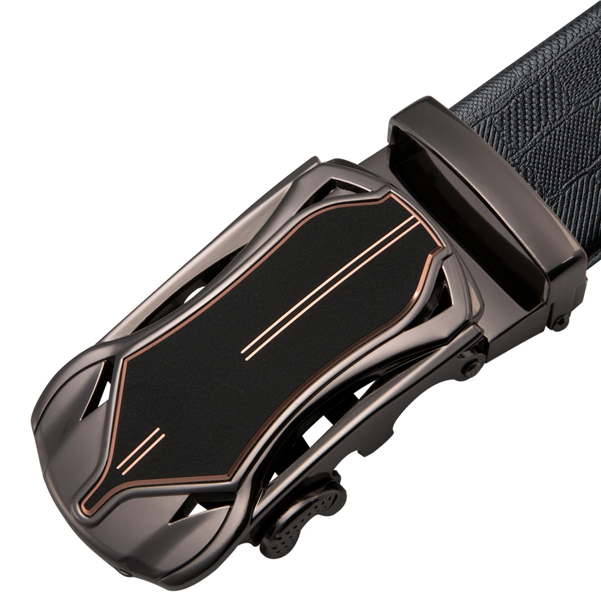 Hi-Tie Fashion Men Belt Black Leather Automatic Buckle for 3.5cm Wide Casual Designer Male Jeans EA-0038 | Аксессуары для одежды