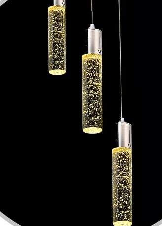 2016 lighting modern brief fashion bubble crystal column warm white led 3W*3heads pendant lamp restaurant living room chandelier | Лампы и