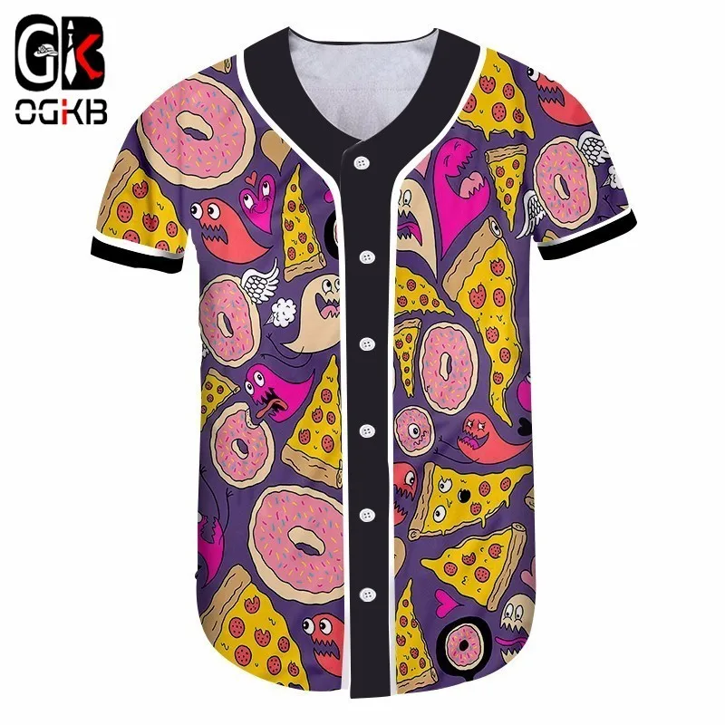 OGKB бейсбольная рубашка для женщин унисекс короткая 3D футболка с принтом