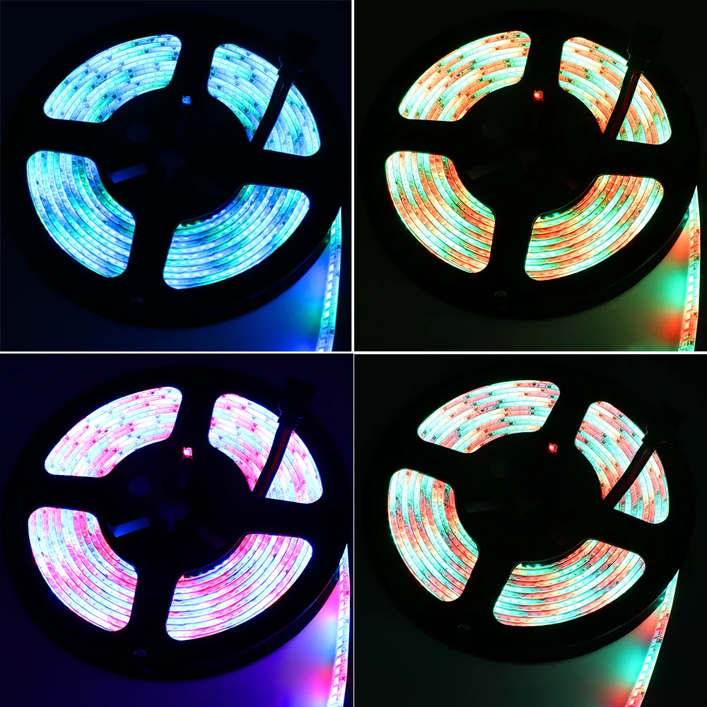 Скачки 10 мм Ширина 5 м однорядные 2835 SMD Светодиодные ленты 12В гибкий 240 светодиодный/м холодный белый, теплый белый, RGB Водонепроницаемый светодиодный светильник