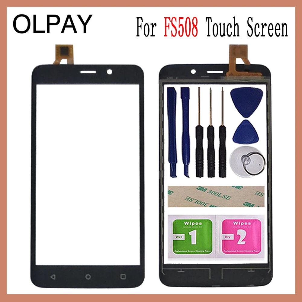 

5.0' Mobile Phone For Fly FS508 Cirrus 6 FS508 Touch Screen Glass Front Glass Digitizer Panel Lens Sensor Flex Cable Tools