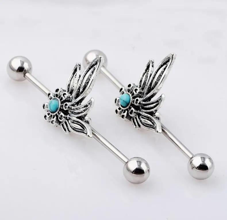 SaYao 1 piece Love Cute Night Owl Surgical Stainless Steel Animal Industrial Barbell Piercing Helix Ear Jewelry | Украшения и