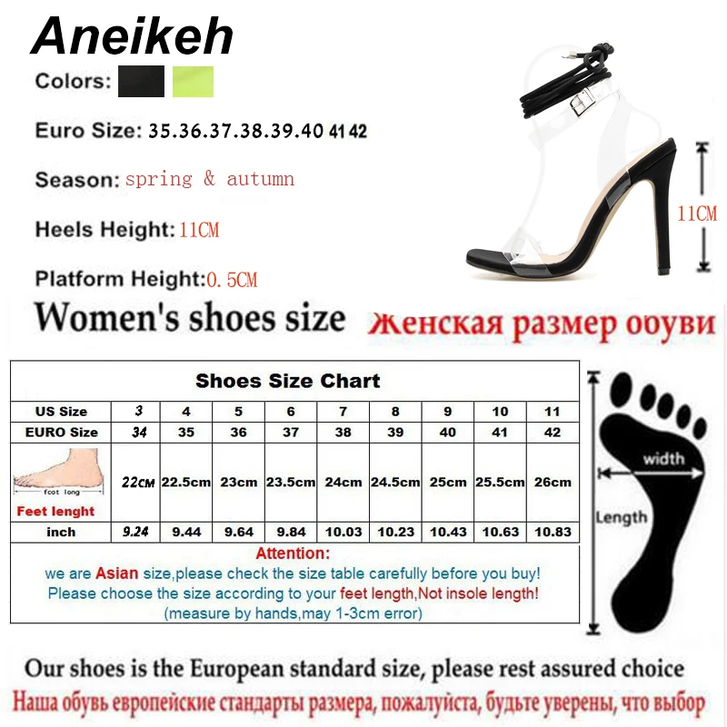 Aneikeh/ г. пикантные прозрачные босоножки на высоком тонком каблуке из ПВХ женская обувь летние туфли-лодочки на шнуровке с перекрестными ремешками и квадратным носком размер 42
