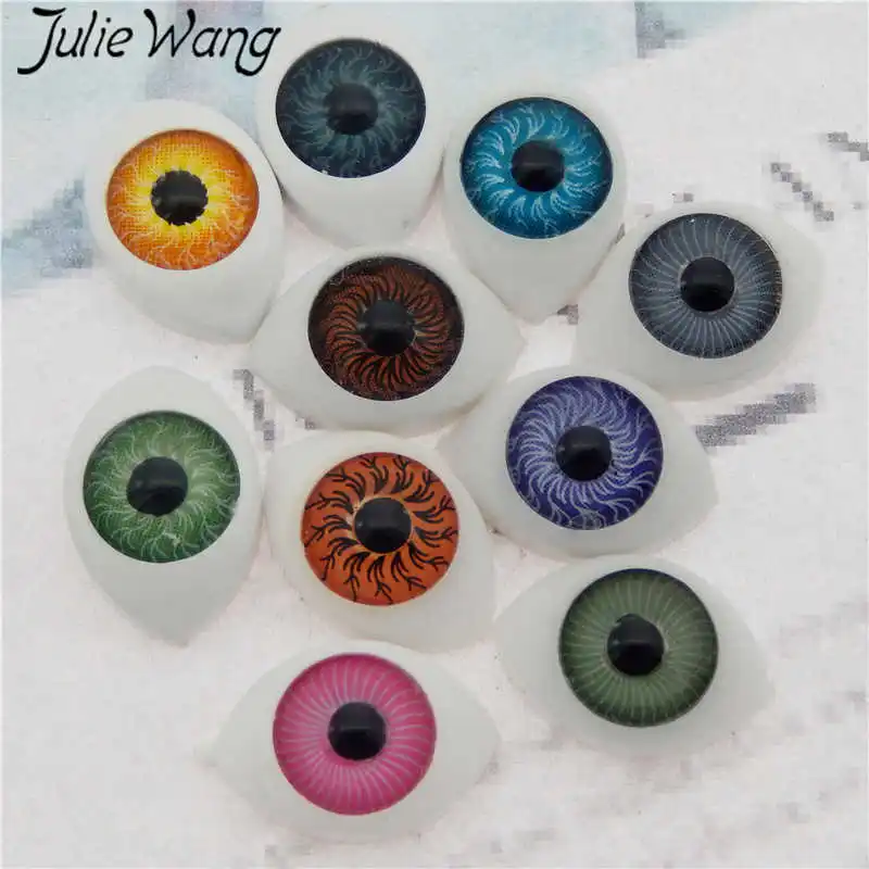Julie Wang 10 шт. Овальные Пластиковые человеческие Глазные яблоки, куклы, глаза, разноцветные кнопки, безопасные для кукол, плюшевые игрушки, куклы, аксессуары для изготовления