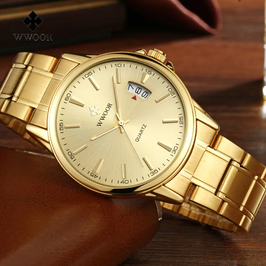 Элитный бренд часы Для мужчин WWOOR Водонепроницаемый кварцевые Дата спортивные