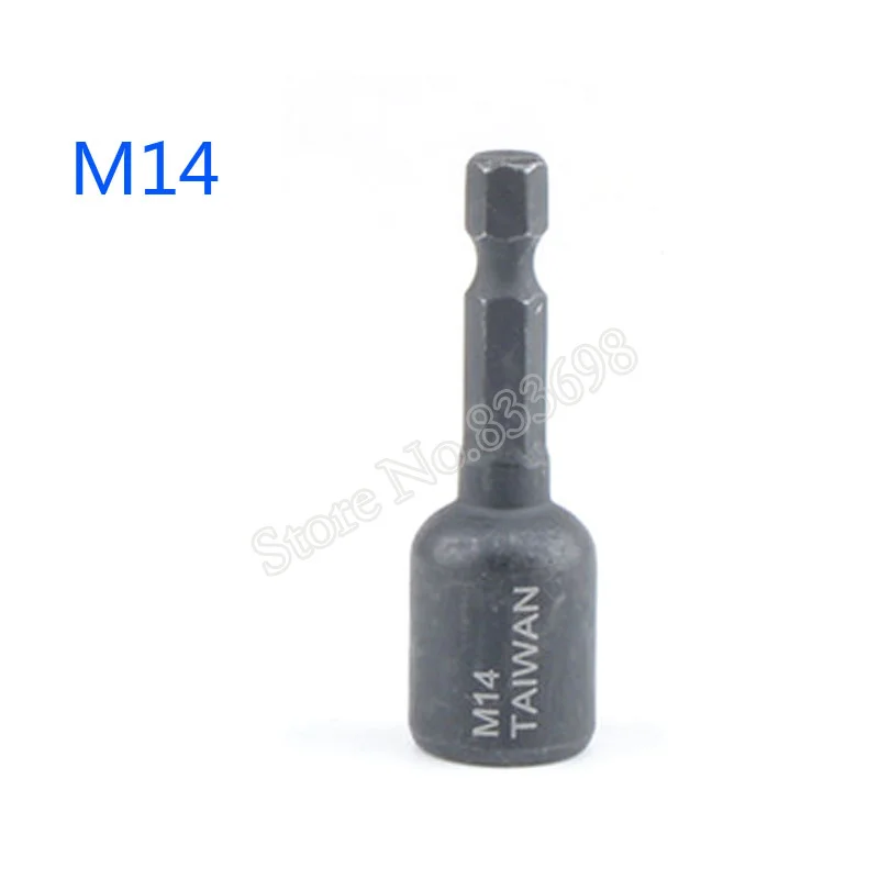 14mm Винт метчики патрон переходник для бит 1/" Шестигранным хвостовиком M4 M5 M6 M8 M10 M12 M14 разъем Форсунка головки сверла для Мощность дрель - Цвет: 14mm