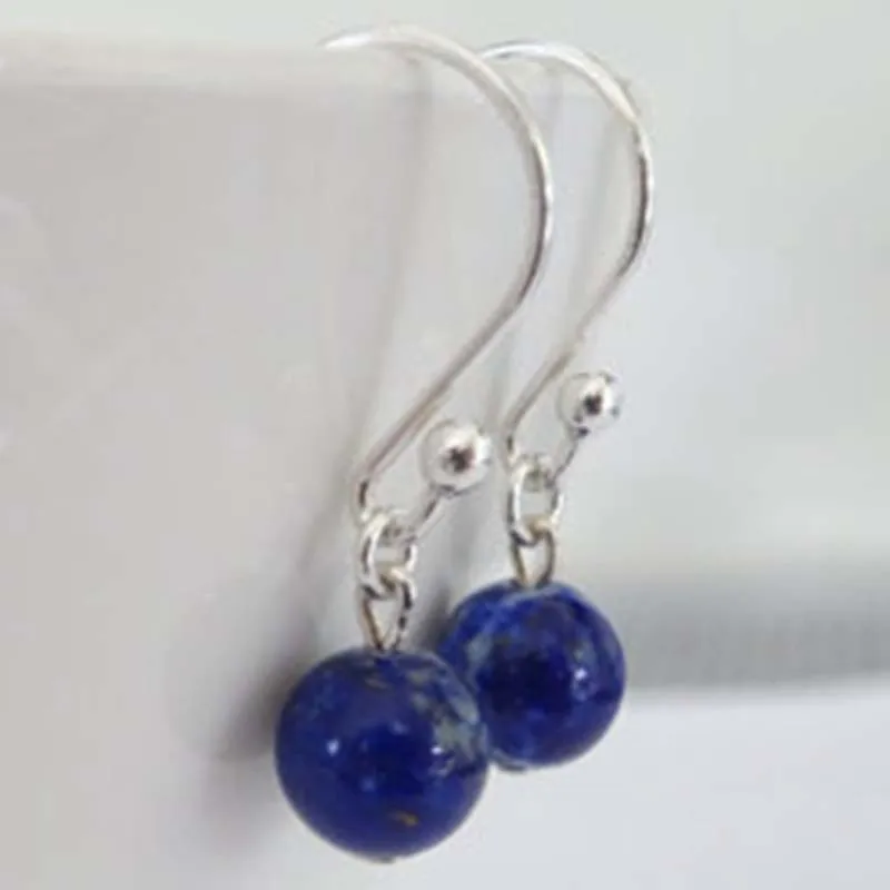 2017 Модные Драгоценности Синий Бисер Серебро Серьги Падения Панк Очернить Крест