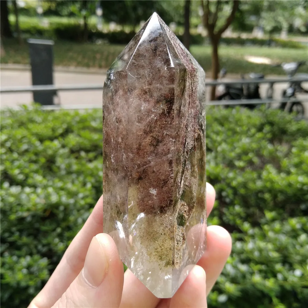 Великолепная кристальная кварцевая палочка Phantom Quartz Point прозрачная башня