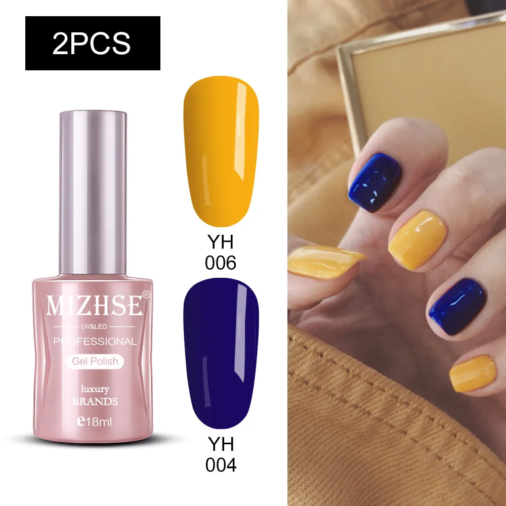 2GELS-15 MIZHSE Nail Polishes 18ml Vernis Semi Permanant UV Gel Polish Hybrid Nail Art Lacquer For Stamping Soak off Varnish Gel - Color: 2GELS-15