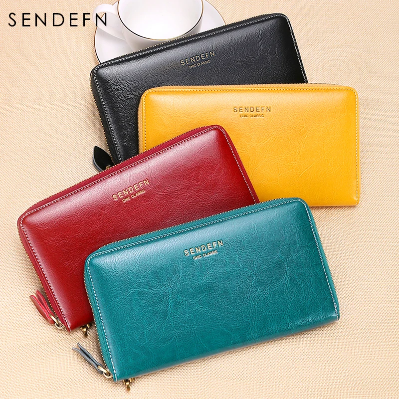 Sendefn новые кошельки для телефона женские кожаный брендовый Ретро Дамский